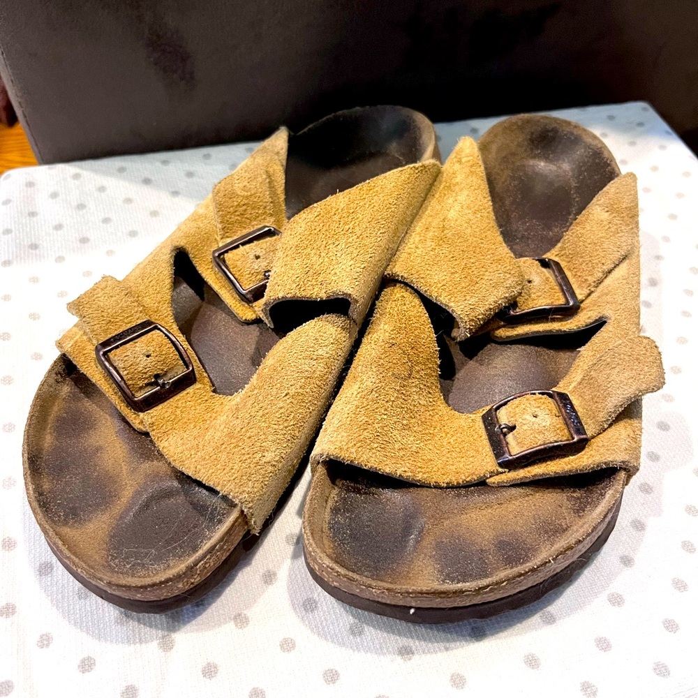 Vintage two strap suede Birkenstock sandals